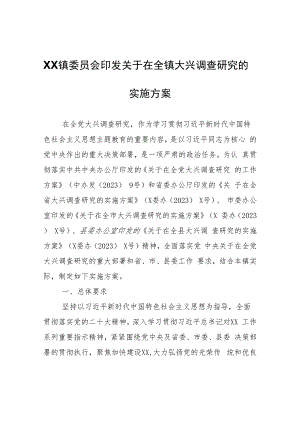 关于在全镇大兴调查研究的实施方案.docx