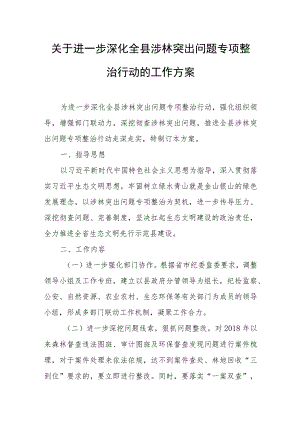关于进一步深化全县涉林突出问题专项整治行动的工作方案.docx