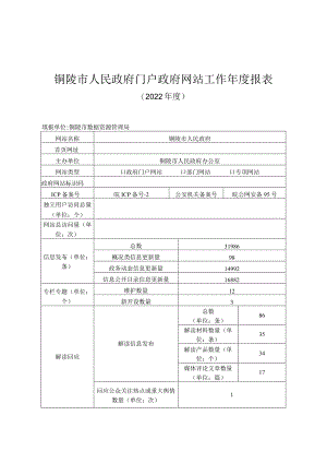 铜陵市人民政府门户政府网站工作年度报表.docx