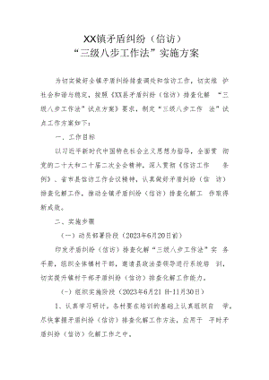 XX镇矛盾纠纷（信访）“三级八步工作法”实施方案.docx