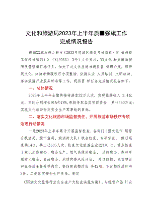 文化和旅游局2023年上半年质量强旗工作完成情况报告.docx