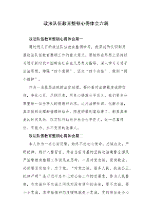 政法队伍教育整顿心得体会六篇.docx