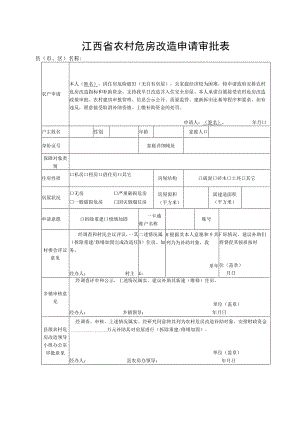 江西省农村危房改造申请审批表.docx
