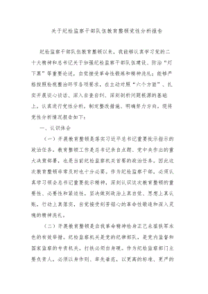 关于纪检监察干部队伍教育整顿党性分析报告.docx