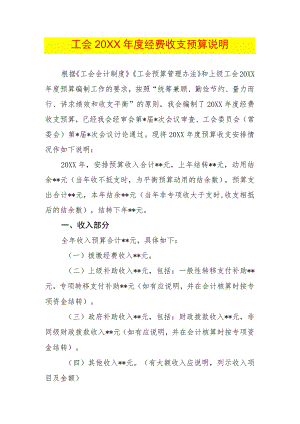 基层以上费用收支预算说明模板.docx