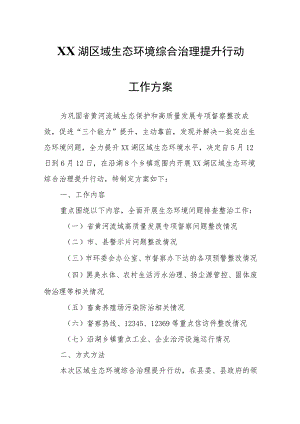 XX湖区域生态环境综合治理提升行动工作方案.docx