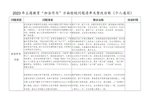 2023年主题教育“担当作为”方面个人检视问题清单及整改台账.docx