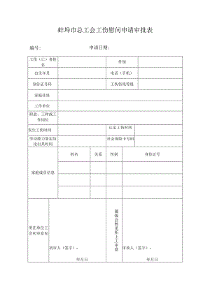 蚌埠市总工会工伤慰问申请审批表.docx