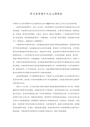 （2篇）学习共青团第十九次全国代表大会心得体会.docx