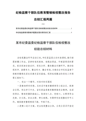 纪检监察干部队伍教育整顿检视整改报告总结汇报两篇.docx