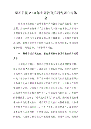 学习贯彻2023年主题教育第四专题心得体会.docx