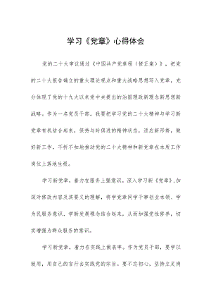2023七一建党节学习新《党章》心得体会七篇.docx