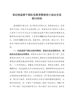 某纪检监察干部队伍教育整顿党小组会交流研讨材料.docx