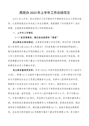 2023年上半年工作总结党建办公室汇报报告.docx