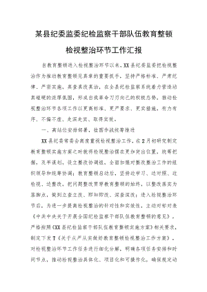 某县纪委监委纪检监察干部队伍教育整顿检视整治环节工作汇报.docx