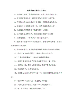 高高的鼻子像什么比喻句.docx