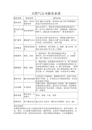 天然气公司服务承诺.docx