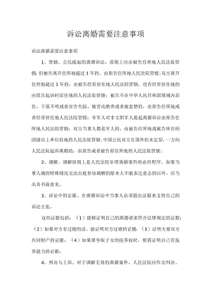 诉讼离婚需要注意事项.docx
