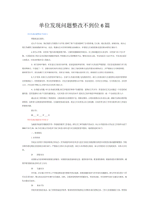 单位发现问题整改不到位6篇.docx