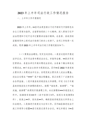 2023年上半年司法行政工作情况报告范本.docx