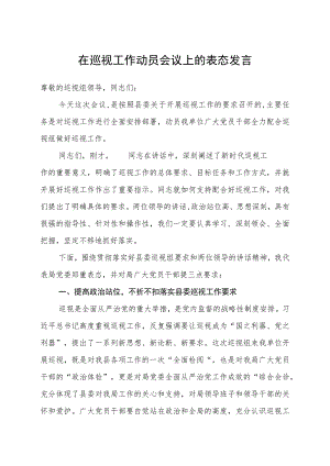 在巡察动员会议上表态发言.docx