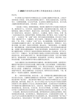 在2023年阶段性总结暨工作推进座谈会上的讲话.docx