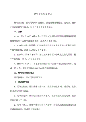 燃气安全知识要点（2023年）.docx