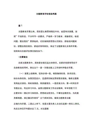 主题教育评估报告两篇.docx