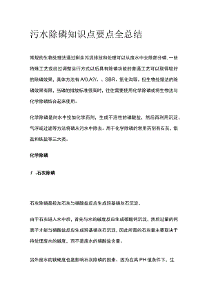 污水除磷知识点要点全总结.docx