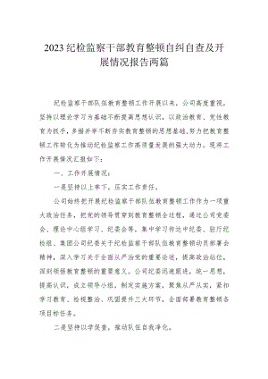 2023纪检监察干部教育整顿自纠自查及开展情况报告两篇.docx