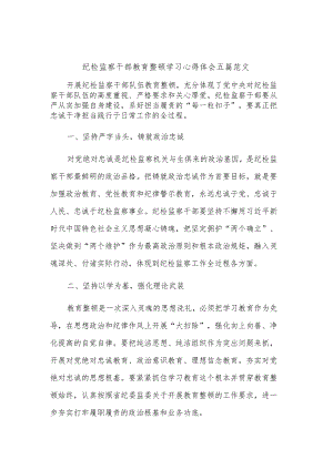 纪检监察干部教育整顿学习心得体会五篇范文.docx