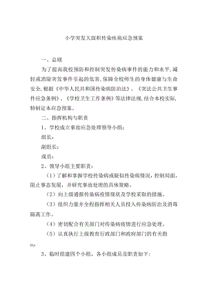 小学突发大面积传染疾病应急预案.docx