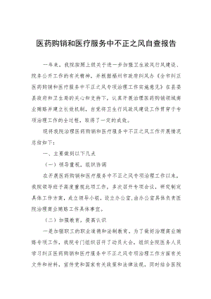 医药购销和医疗服务中不正之风自查报告.docx
