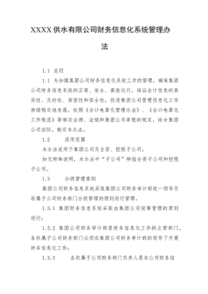 供水有限公司财务信息化系统管理办法.docx