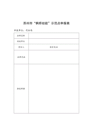 苏州市“枫桥经验”示范点申报表.docx