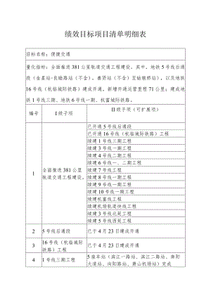 绩效目标项目清单明细表.docx