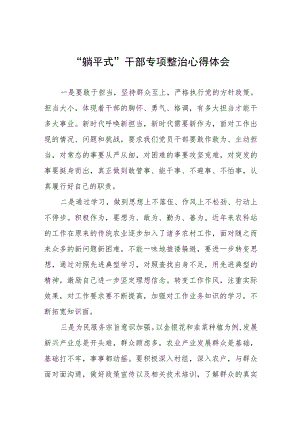 2023乡镇“躺平式”干部专项整治的心得体会范文五篇.docx