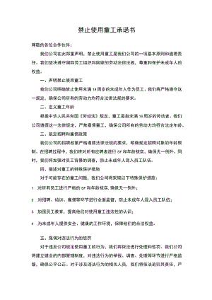 禁止使用童工承诺书.docx