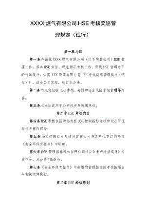 燃气有限公司HSE考核奖惩管理规定（试行）.docx