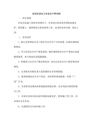 综合队综合工安全生产责任制.docx