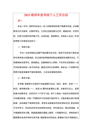 2023教师年度考核个人工作总结.docx