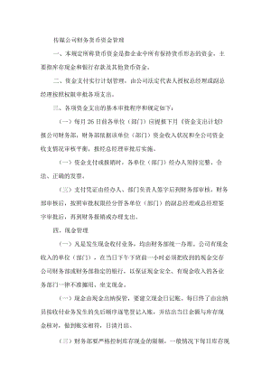 传媒公司财务货币资金管理.docx