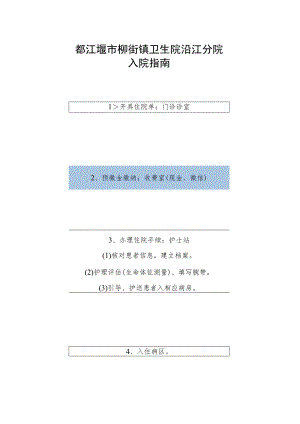 都江堰市柳街镇卫生院沿江分院入院指南.docx