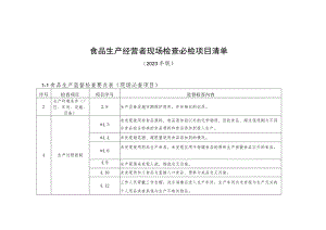 食品生产经营者现场检查必检项目清单、日常监督检查档案格式.docx