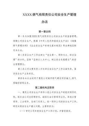 燃气有限责任公司安全生产管理办法.docx