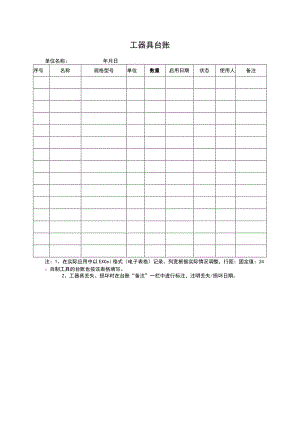 公司工器具台账.docx