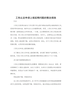工伤认定申请上报延期问题的整改措施.docx