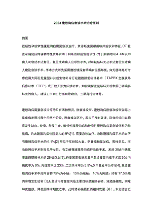 2023腹股沟疝急诊手术治疗原则.docx