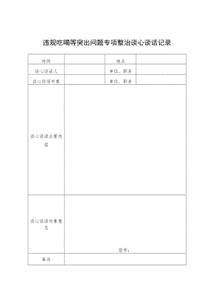 违规吃喝等突出问题专项整治谈心谈话记录.docx