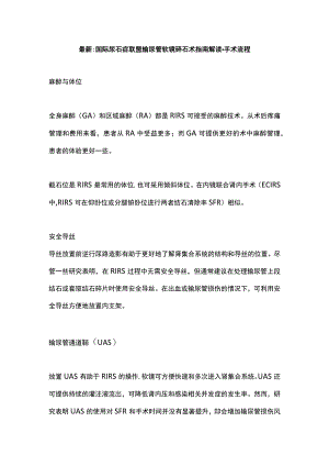 最新：国际尿石症联盟输尿管软镜碎石术指南解读-手术流程.docx